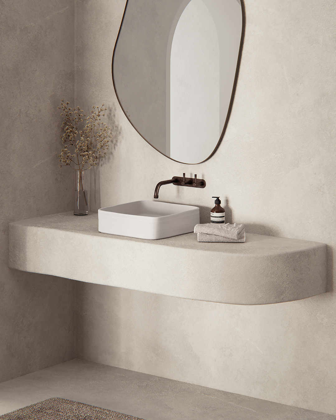 Cast basin - Ivory