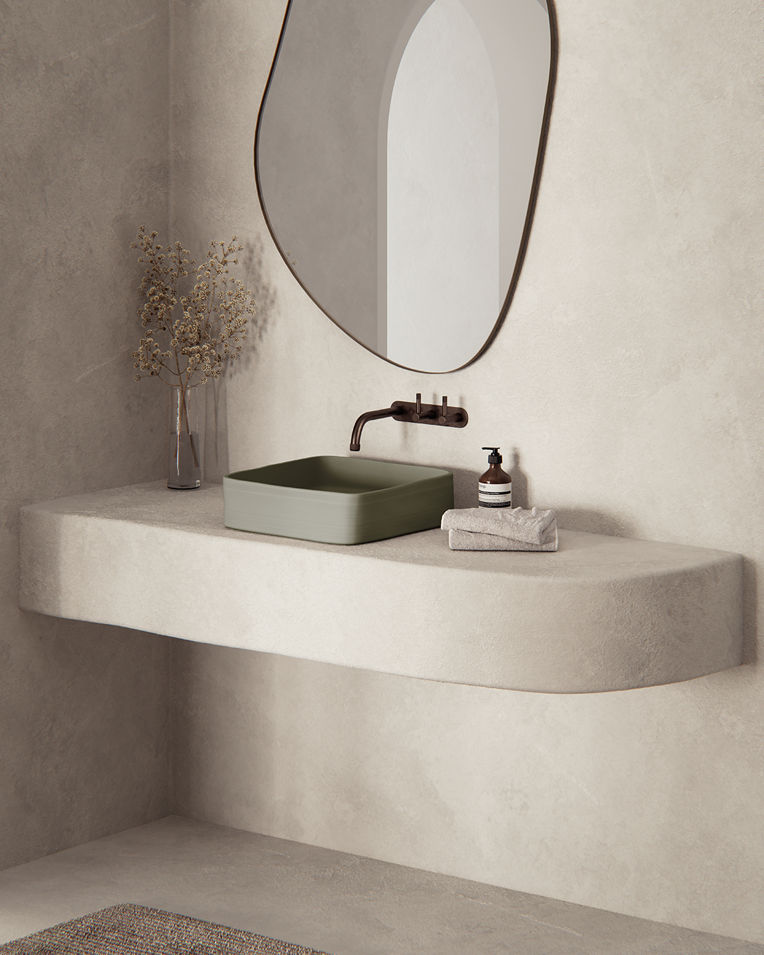 Cast basin - Olive