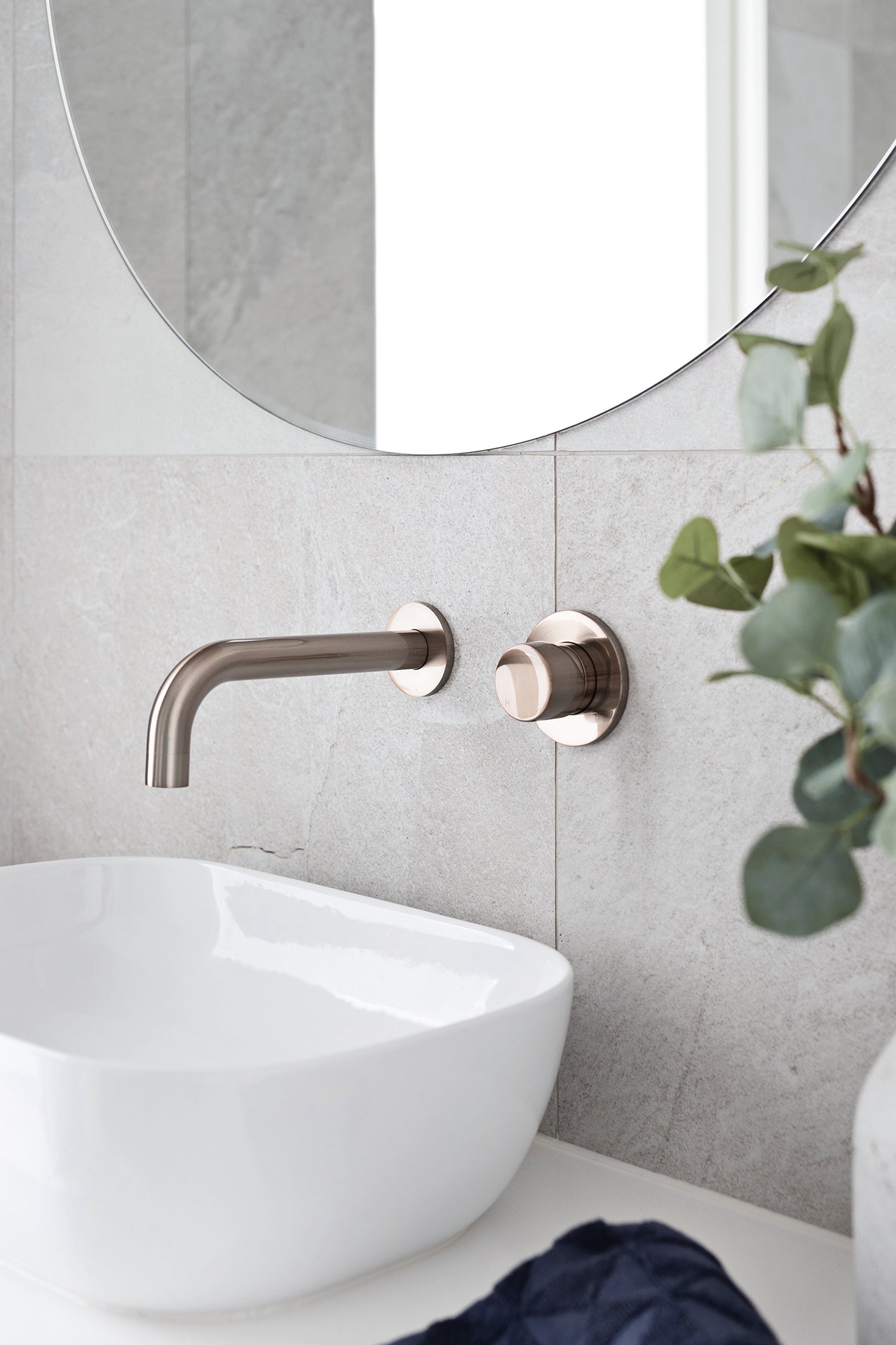 Round Wall Mixer Pinless Handle Trim Kit (In-wall Body Not Included) - Champagne
