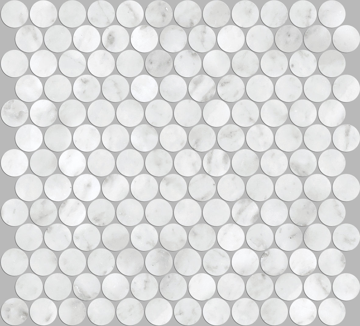 Carrara White Penny Mosaic