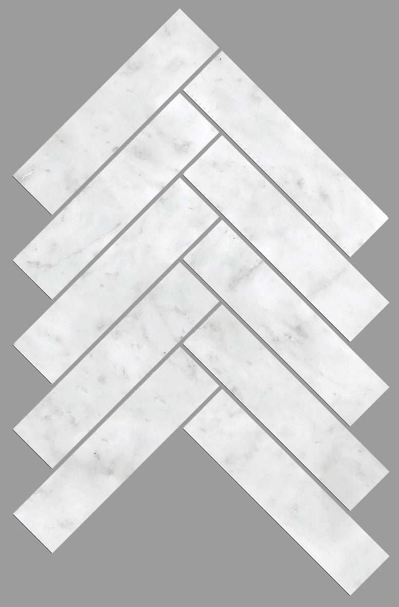 Carrara White Herringbone