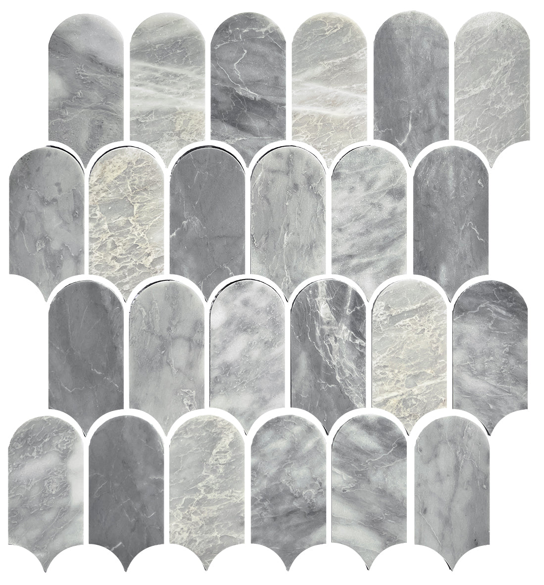 Carrara Grey Feather Mosaic