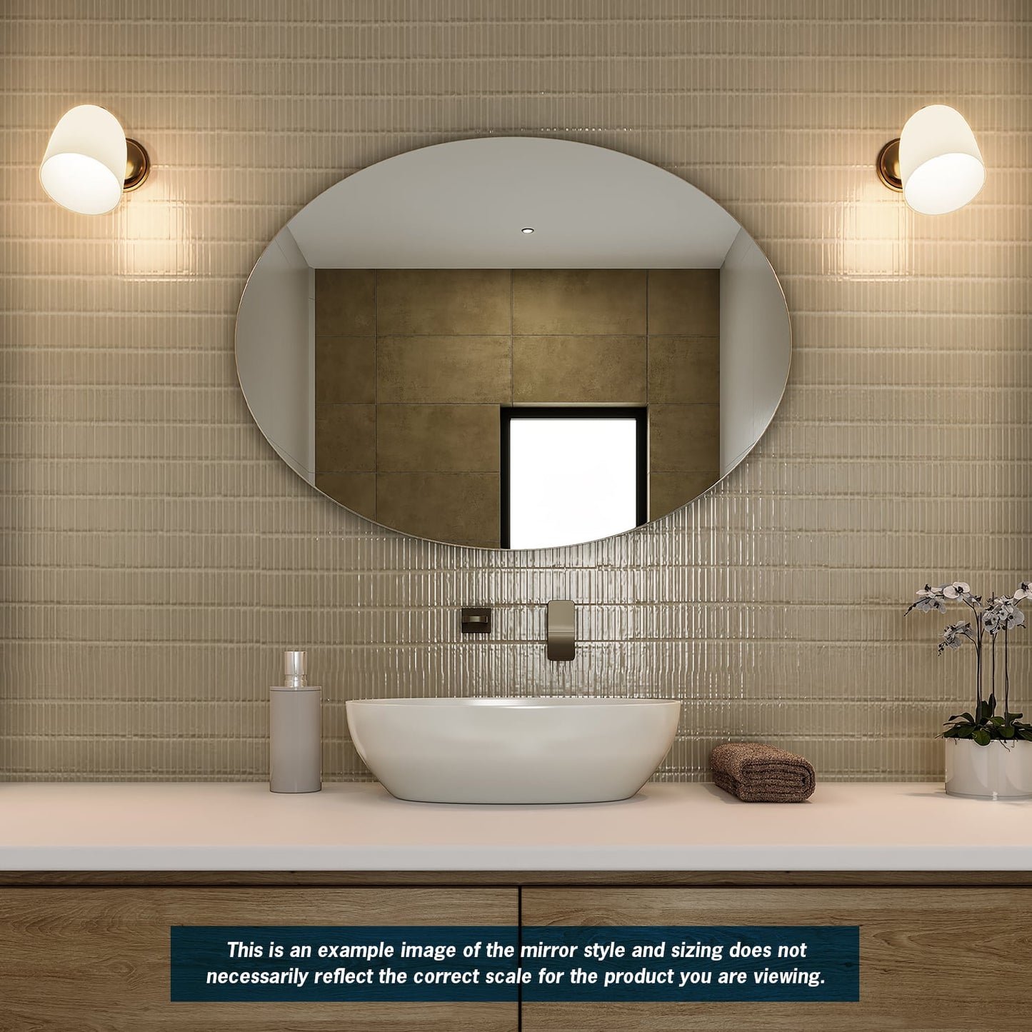 Cody Polished Edge Oval Mirror - 600x800mm with Hangers