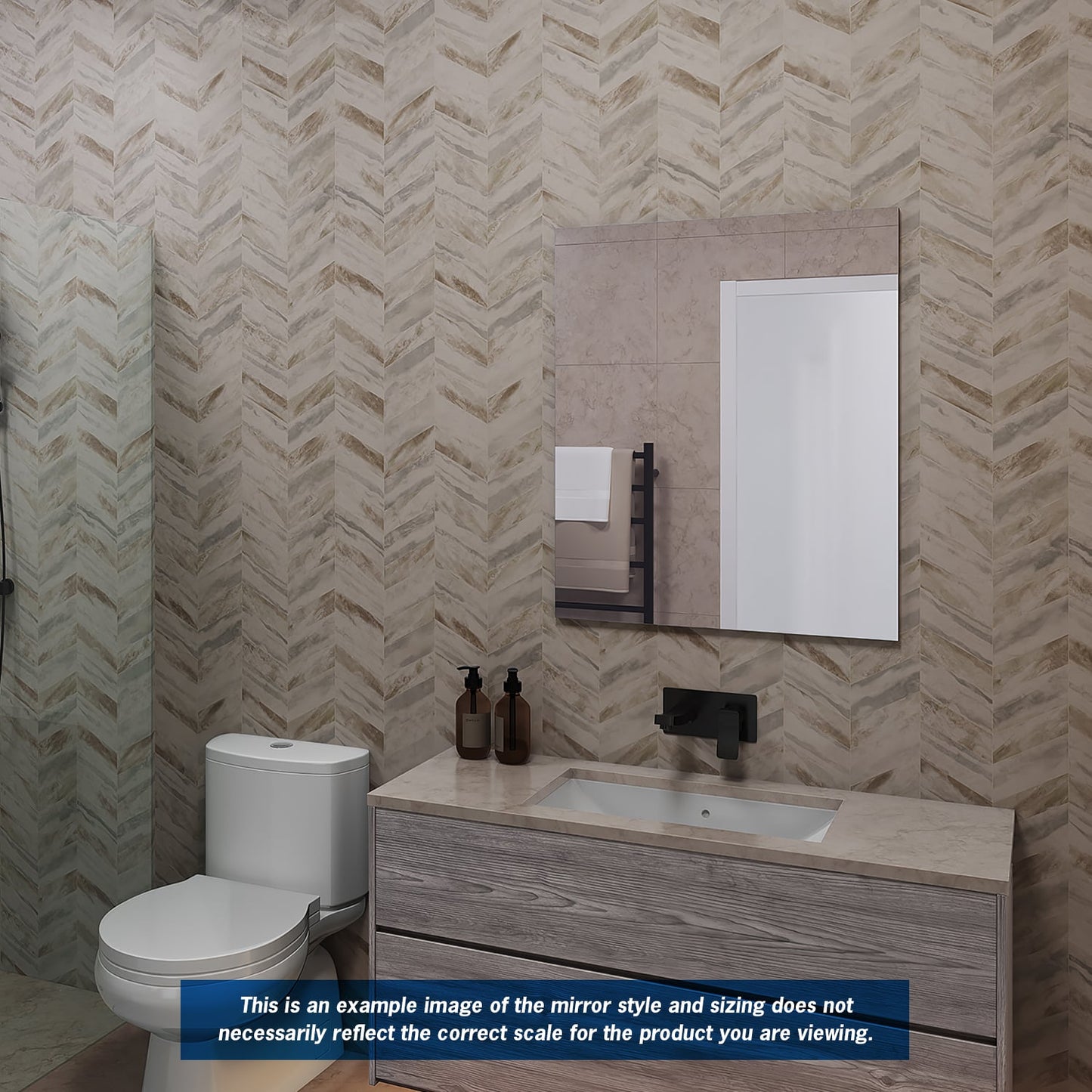 Jackson Rectangle Polished Edge Mirror - 900x750mm Glue-to-Wall