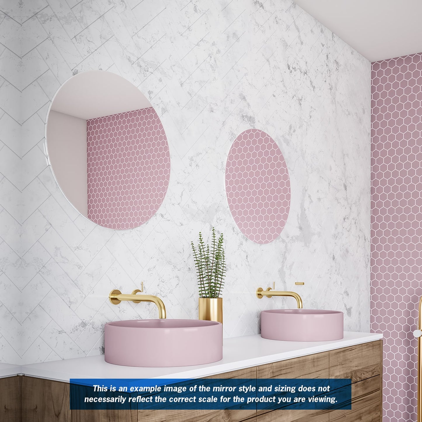 Rio Polished Edge Round Mirror - 800mmØ Glue-to-Wall and Demister