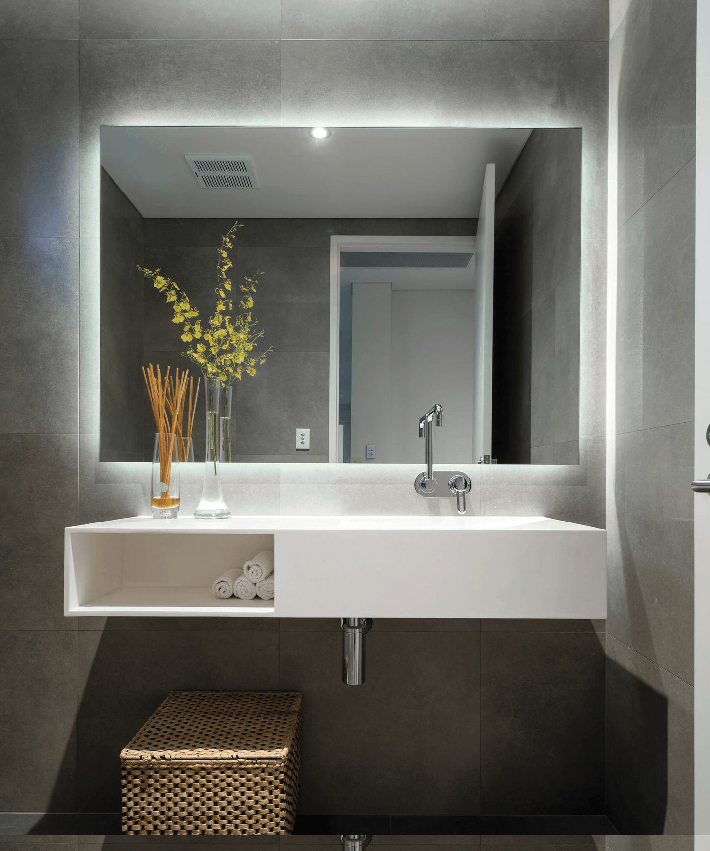 Backlit Rectangle Mirror With Cool Light 750X900Mm 85Watts - Includes Mirror Demister