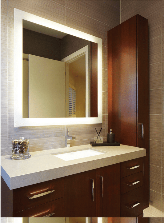Backlit Rectangular Mirror Without Border Cool 750X500X45Mm 35Watts - Includes Mirror Demister