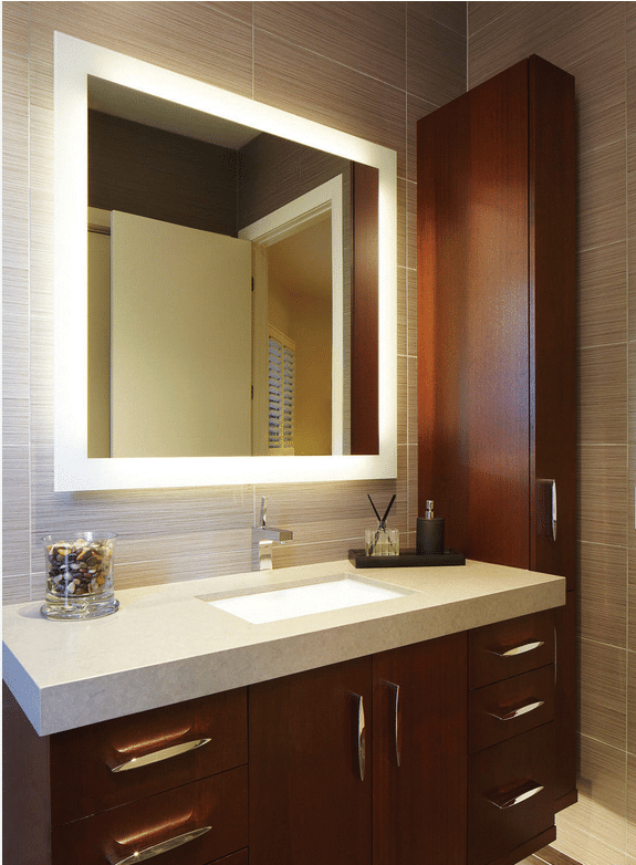 Backlit Rectangular Mirror Without Border Cool 900X750X45Mm 57Watts - Includes Mirror Demister
