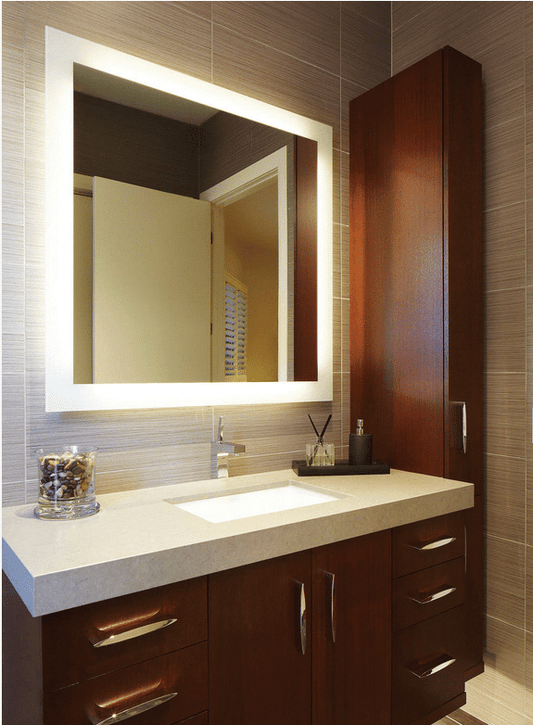 Backlit Rectangular Mirror Without Border Cool 1500X800X45Mm 111Watts - Includes Mirror Demister