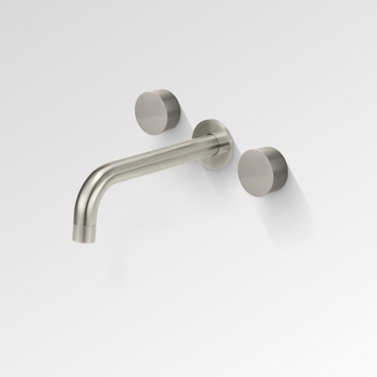 ELEMENT Wall Bath Tap Set Brushed Nickel 