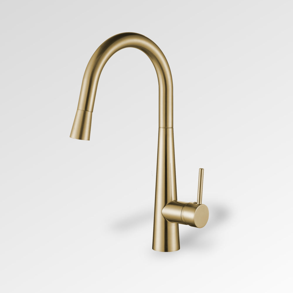 ELEMENT Pull Out Kitchen Mixer Brushed Brass
