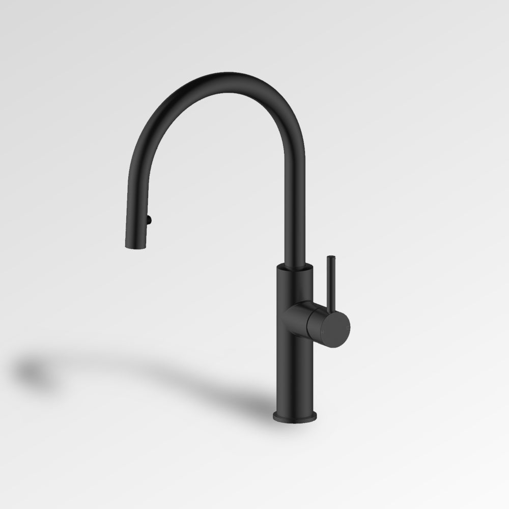 NEW YORK Concealed Pull Out Kitchen Mixer Matte Black