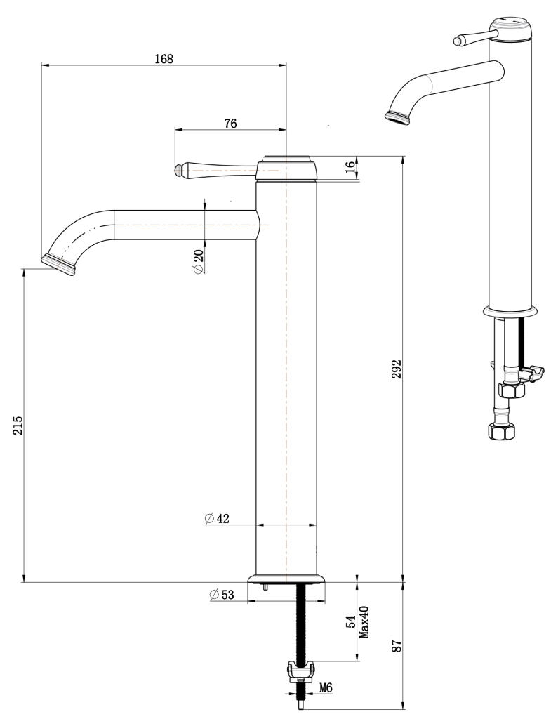 Mica Heritage Tall Basin Mixer