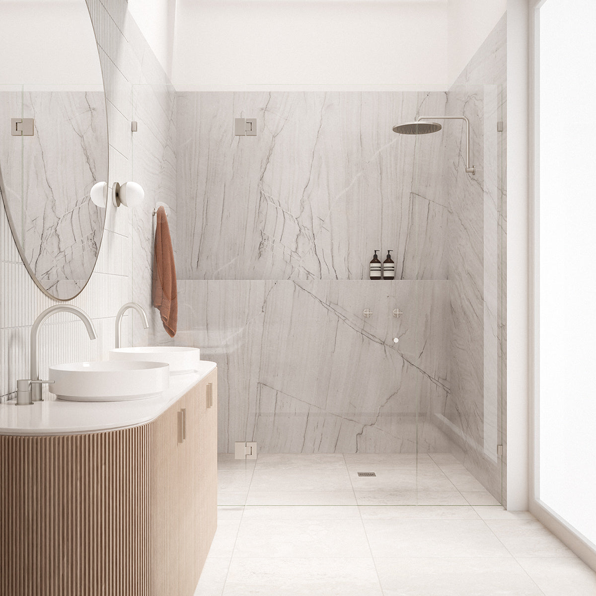 Round Hob Mounted Swivel Spout - PVD Brushed Nickel