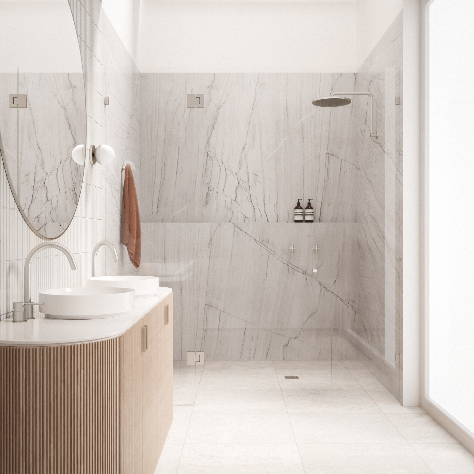 High Rise Shower Arm - PVD Brushed Nickel