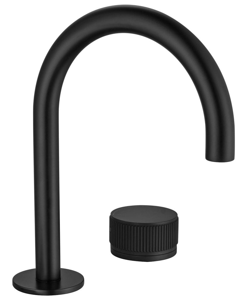 Mica Fluted Gooseneck Hob Basin Mixer Set