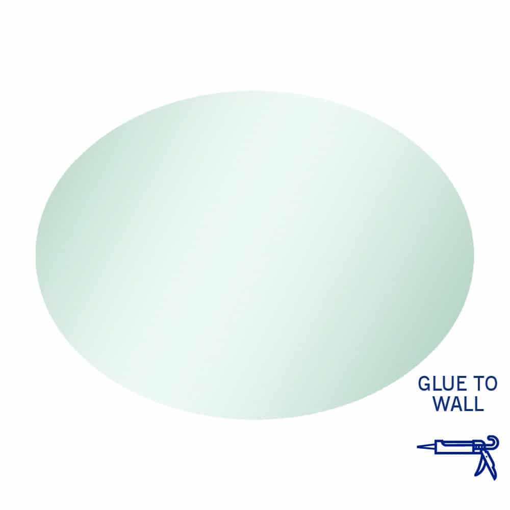 Cody Polished Edge Oval Mirror - 600X800Mm Glue-To-Wall