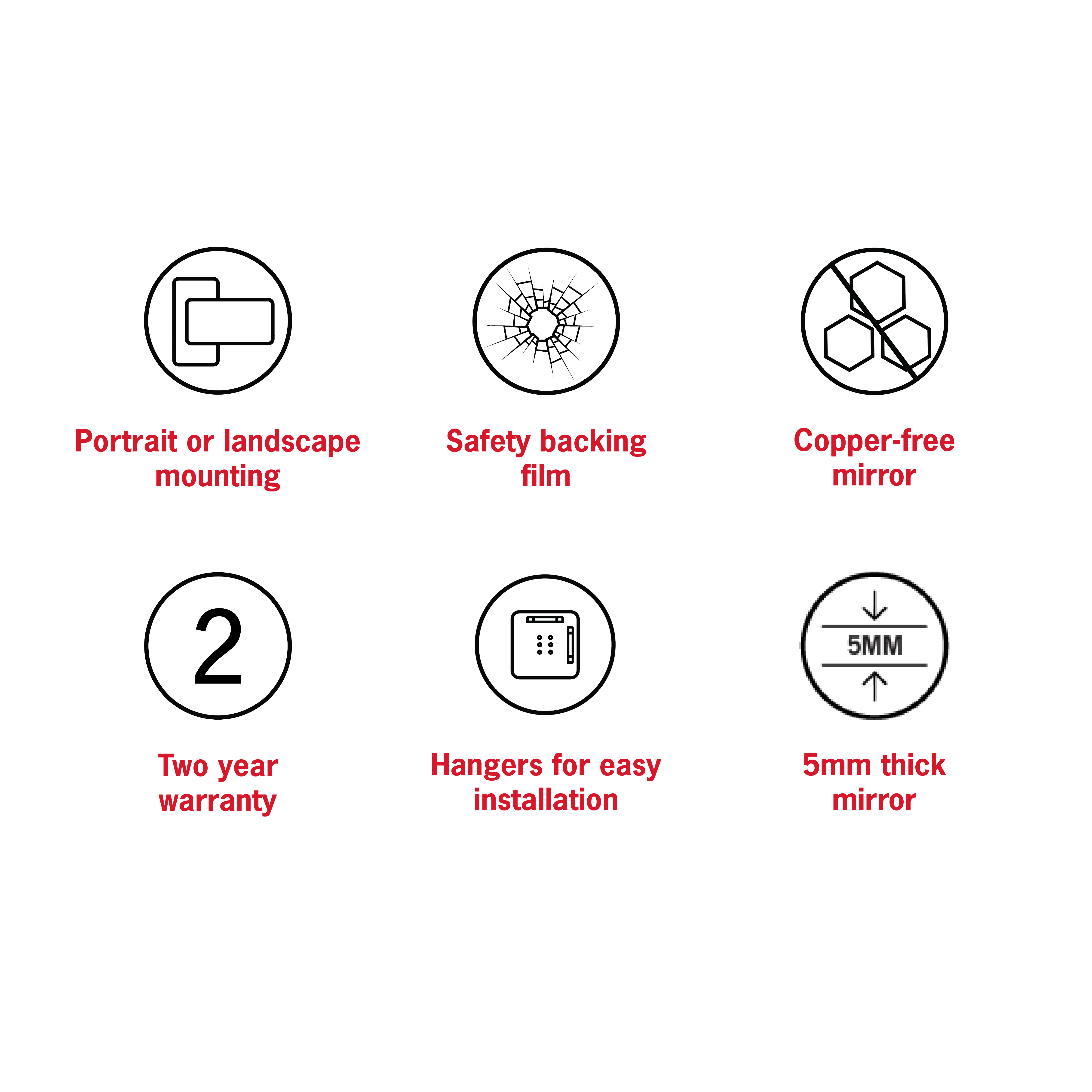 Cody Polished Edge Oval Mirror - 600x800mm with Hangers