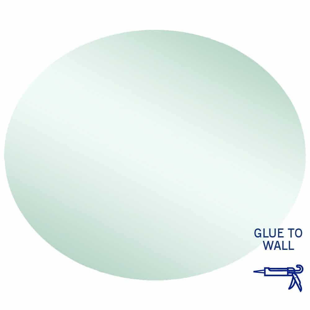 Cody Polished Edge Oval Mirror - 900X750Mm Glue-To-Wall