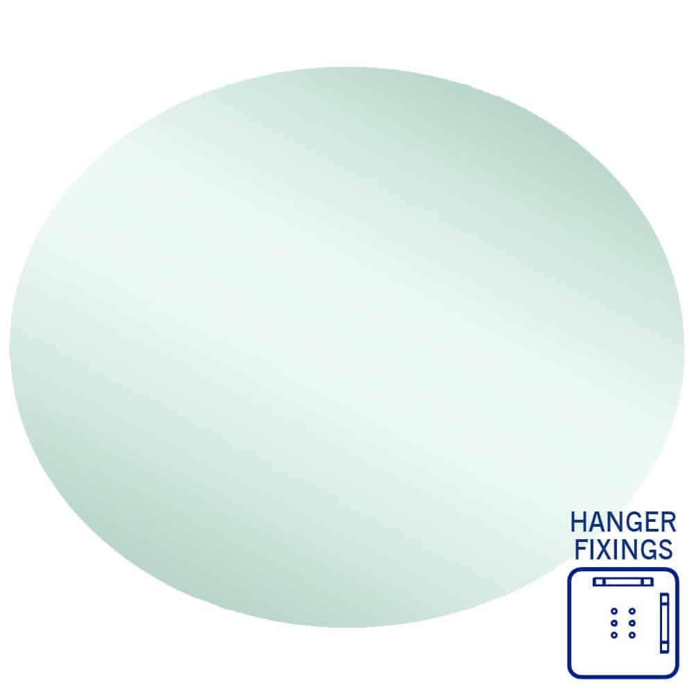 Cody Polished Edge Oval Mirror - 900X750Mm With Hangers