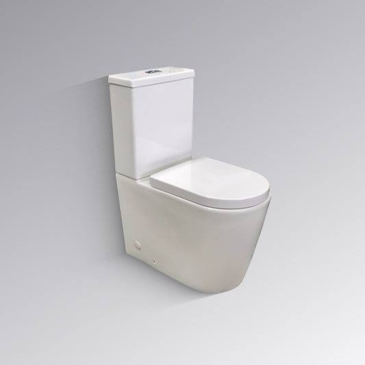 COZY Raised Height Rimless BTW Toilet Suite Rear Inlet