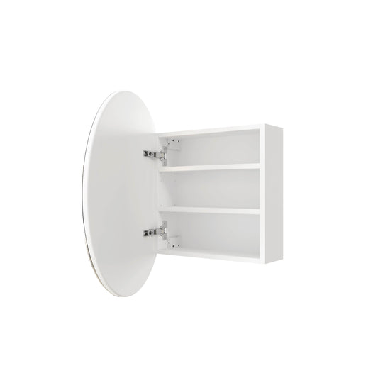 Chelsea Round White Mirror Cabinet - 600ø x 150mm
