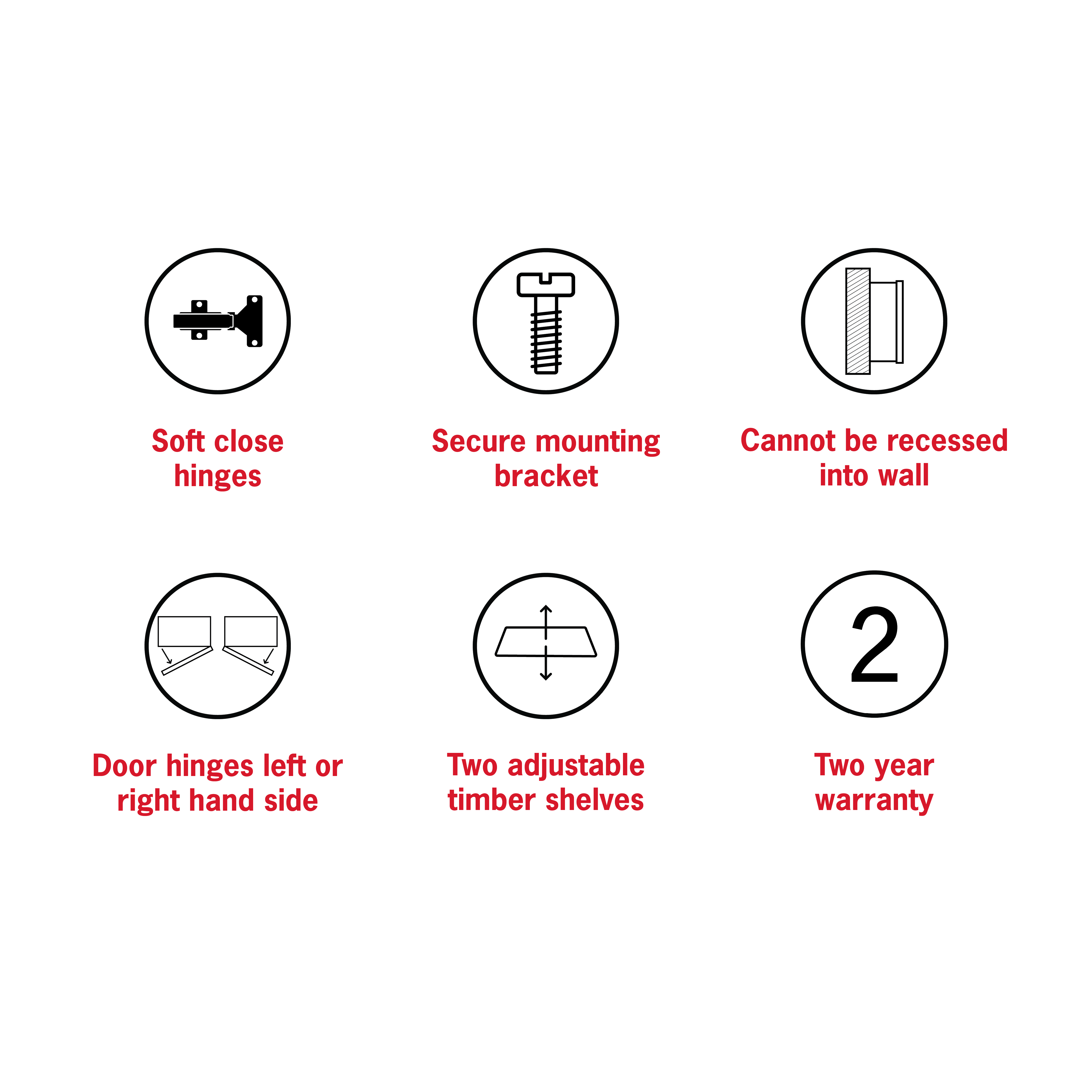 Chelsea Round White Mirror Cabinet - 600ø x 150mm