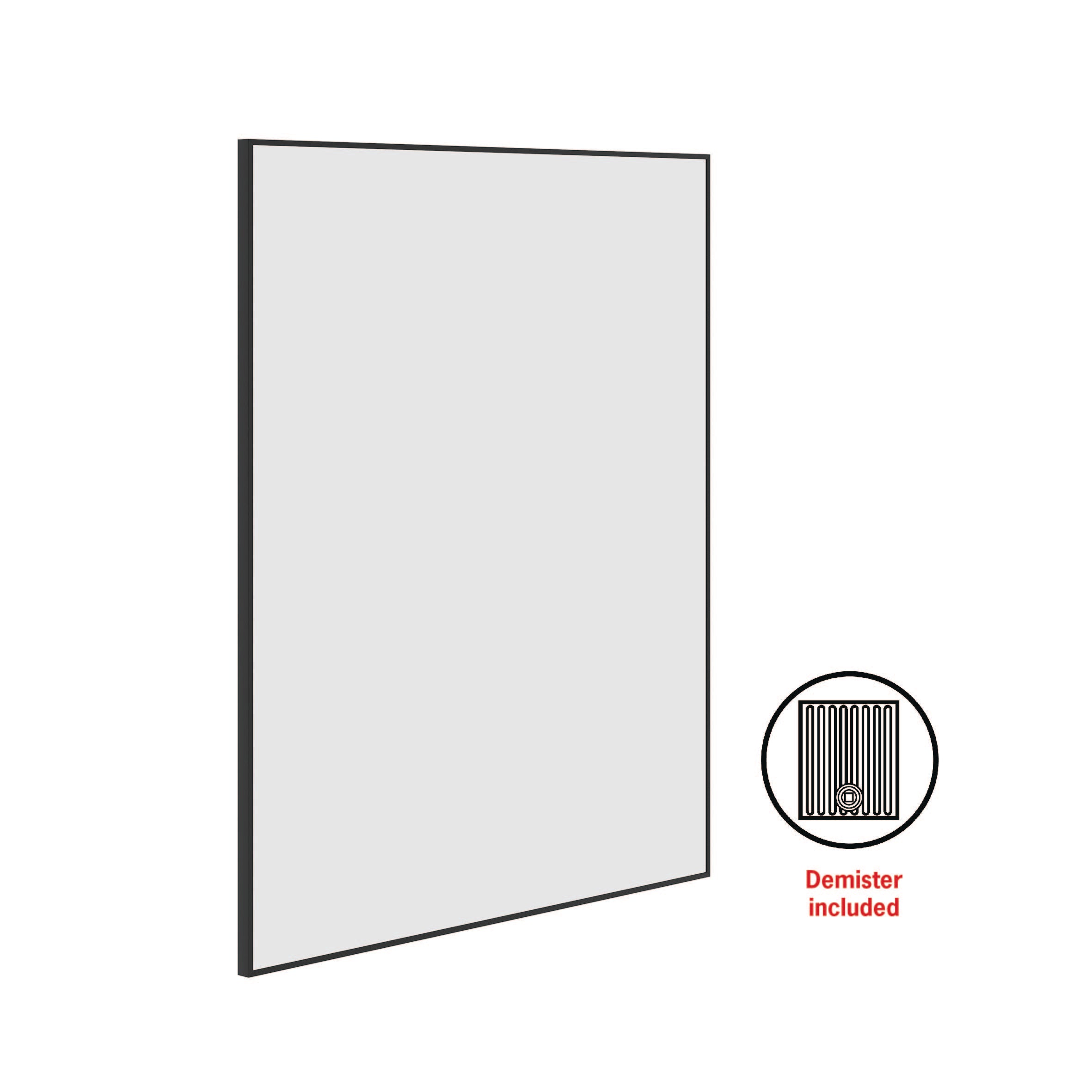 Carson Rectangle Black Framed Mirror - 900X750Mm - Includes Mirror Demister