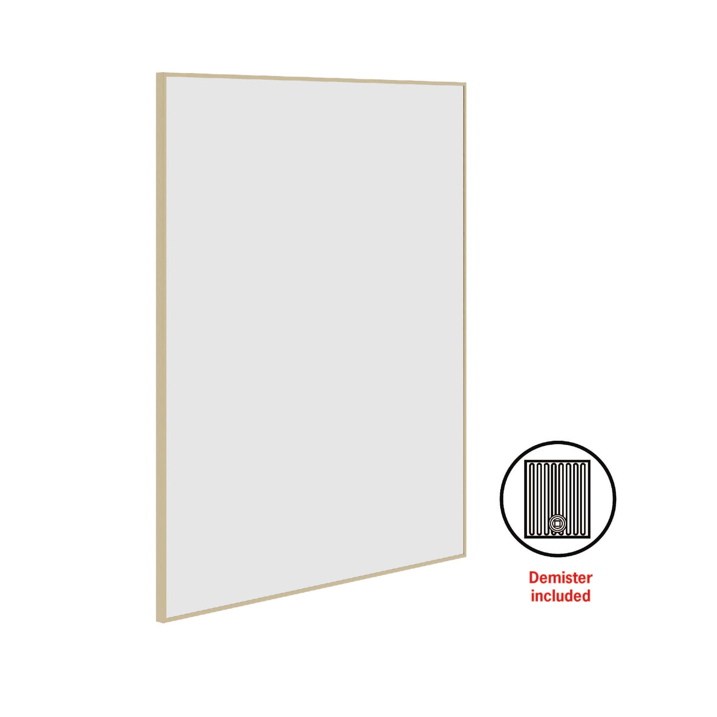 Carson Rectangle Gold Framed Mirror - 900X750Mm - Includes Mirror Demister