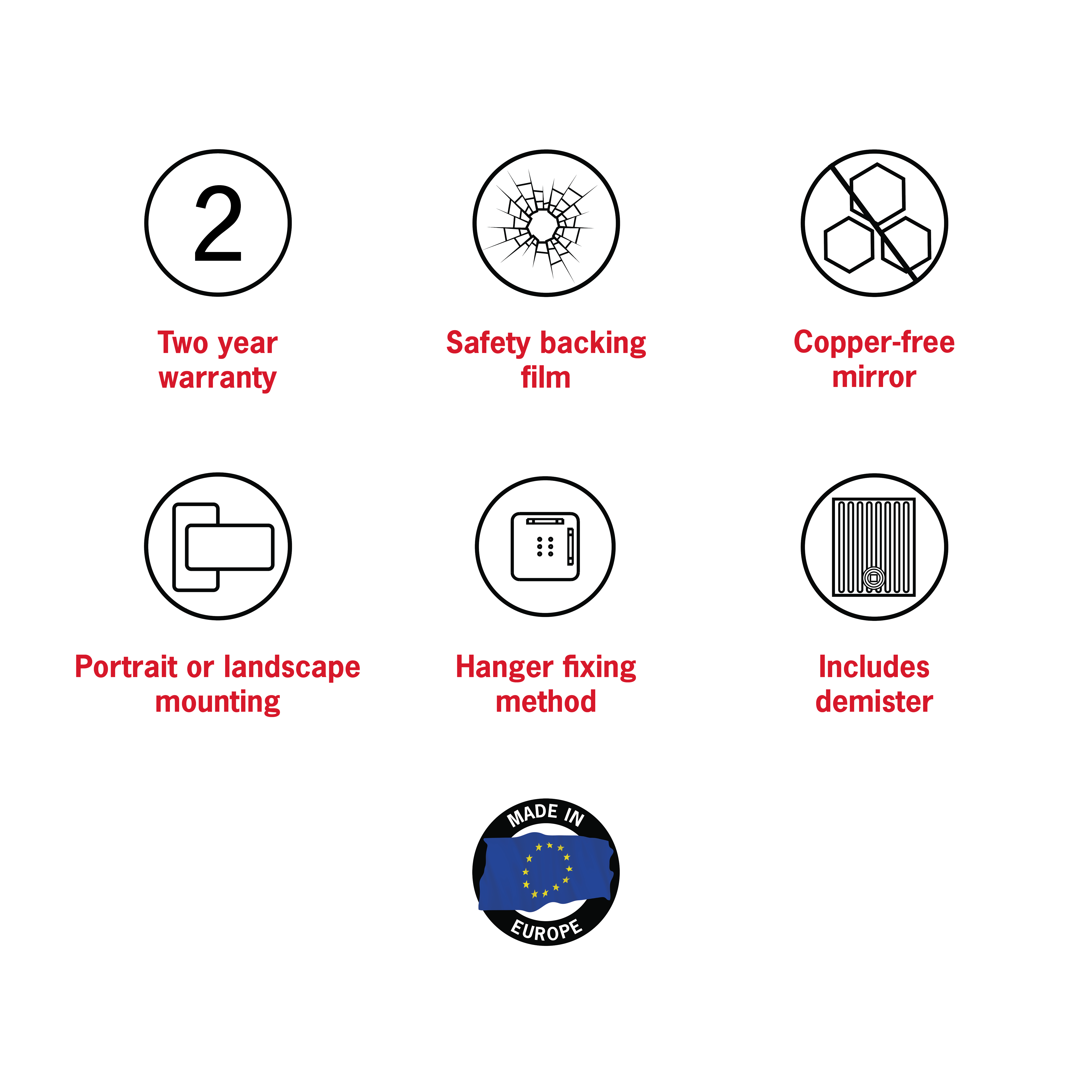 Carson Rectangle White Framed Mirror - 900x750mm