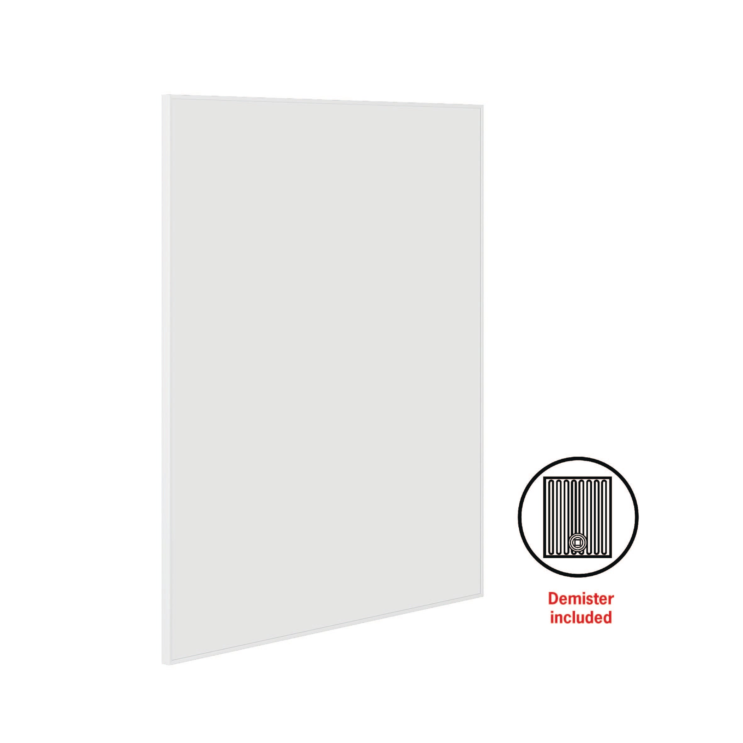Carson Rectangle White Framed Mirror - 900X750Mm - Includes Mirror Demister