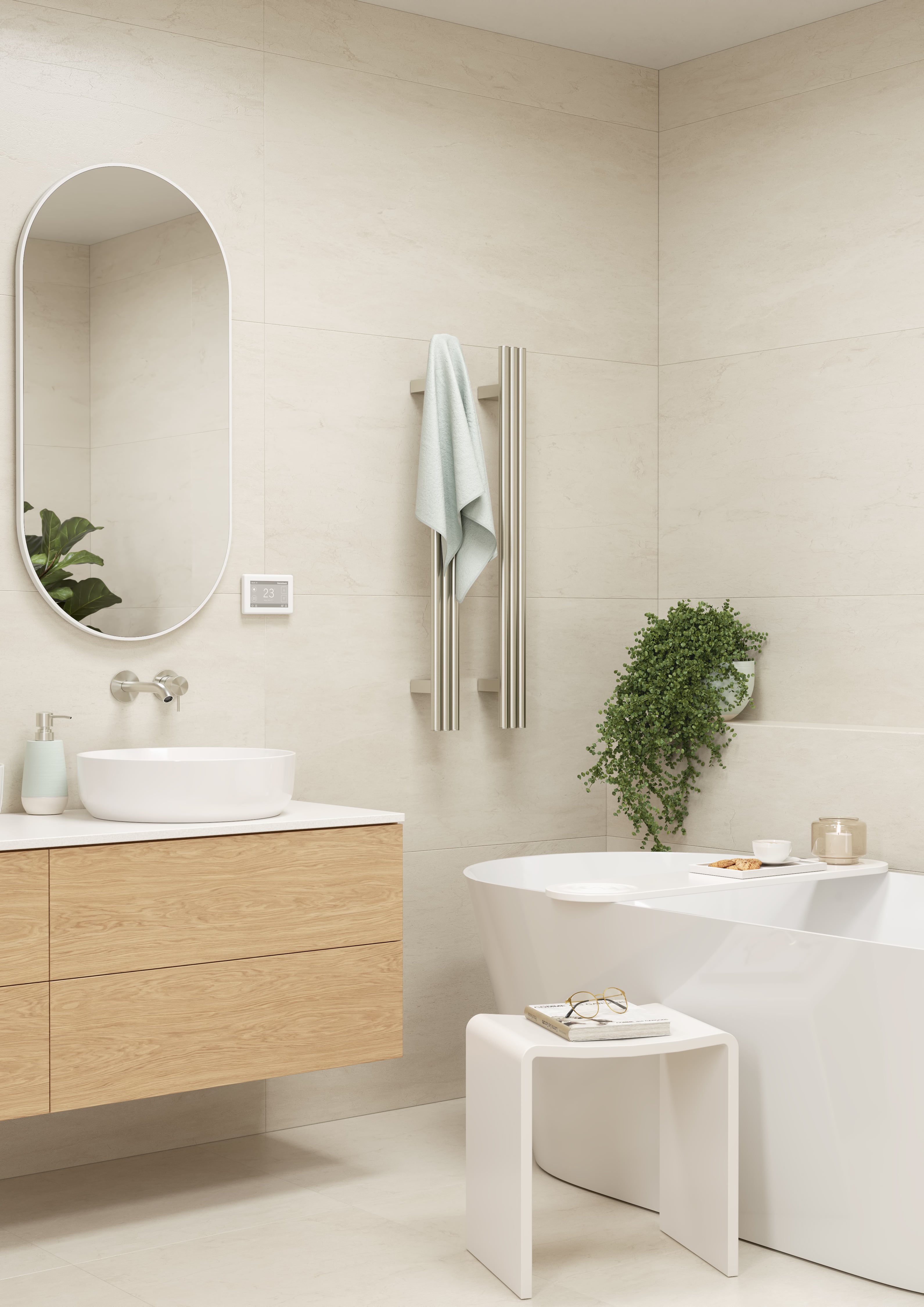 Thermorail Round/Triple Tube 12Volt Vertical Bar 900x75x100mm 27Watts