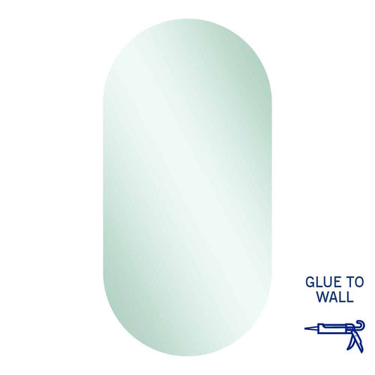 Duke Polished Edge Pill Mirror 500X1000Mm Glue-To-Wall