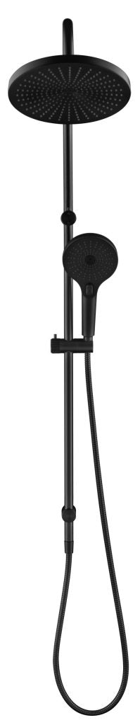 Mica Fluted Gooseneck Dual Shower Rail