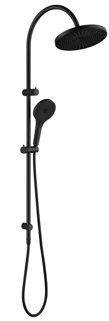 Mica Fluted Gooseneck Dual Shower Rail