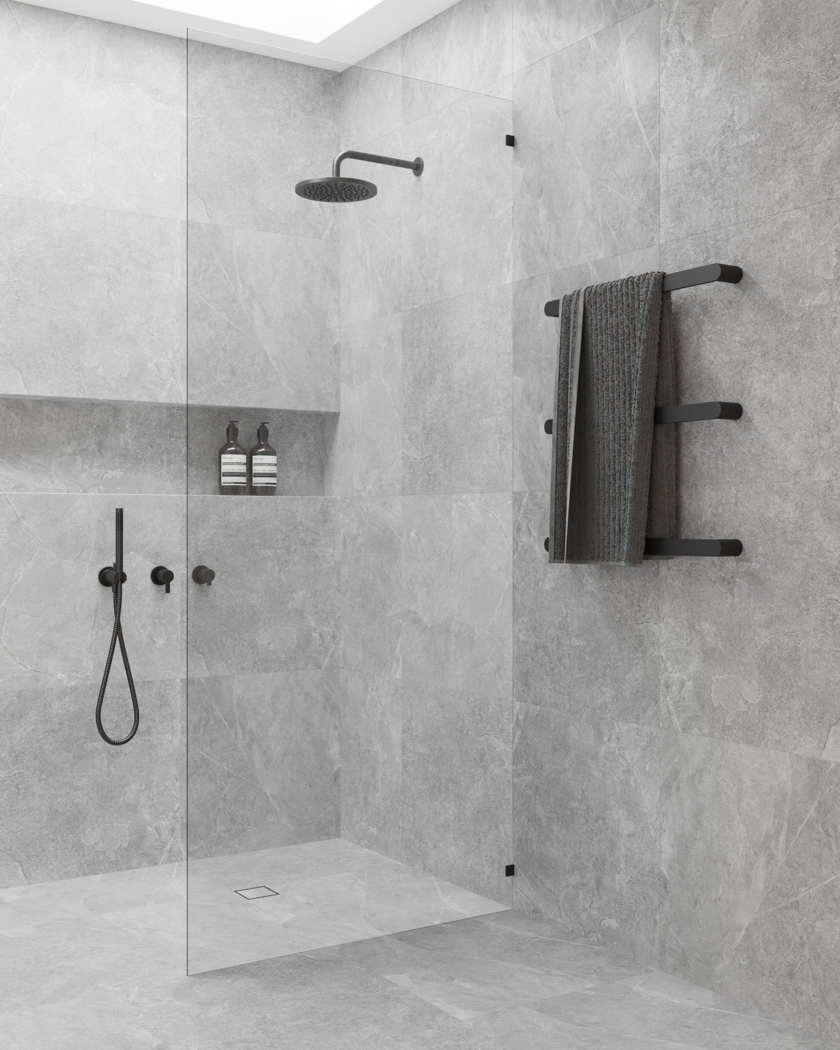 Thermorail Flat Pill Single Rail 632x40x70mm 16Watts - Matt Black - Includes Transformer