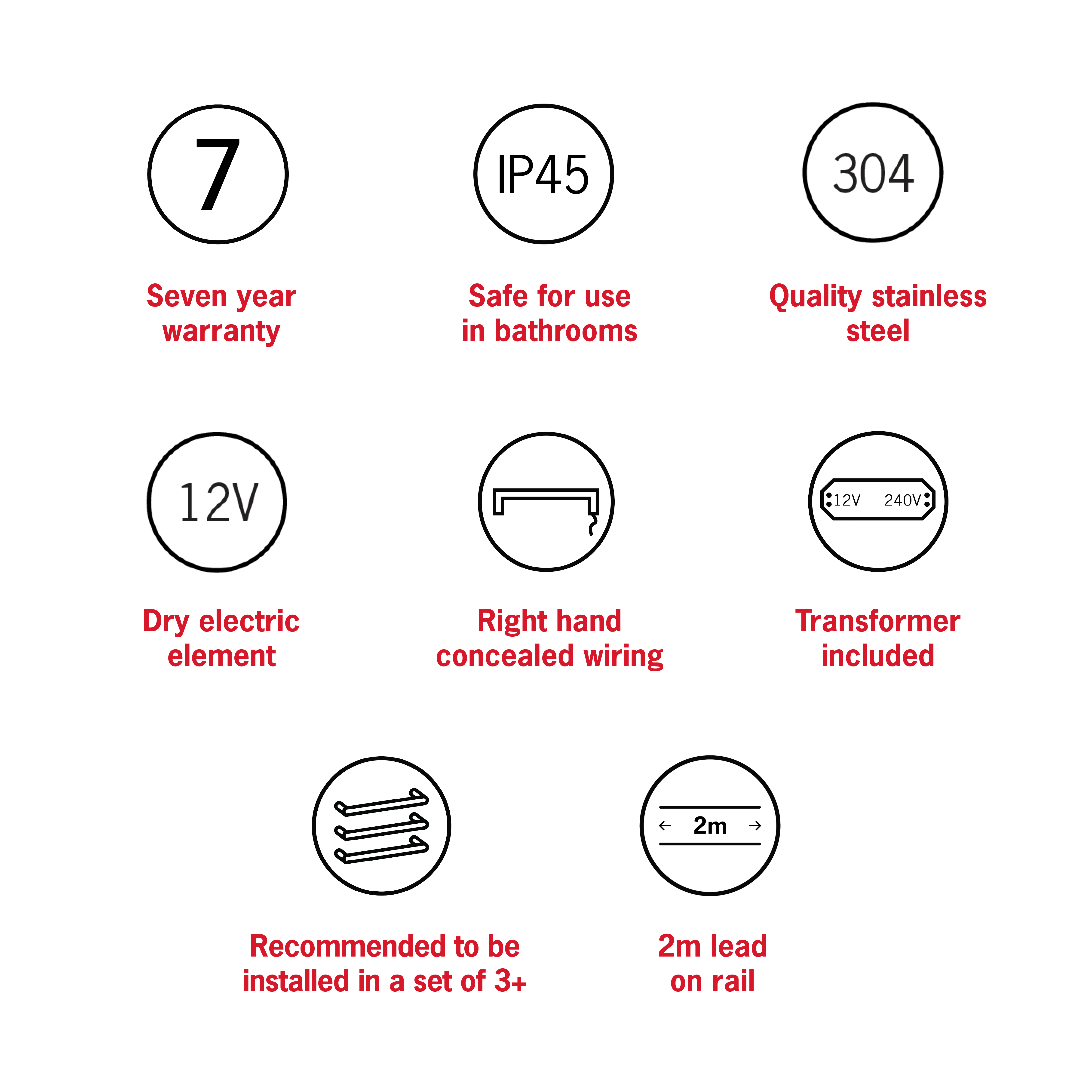 Thermorail Flat Pill Single Rail 632x40x70mm 13Watts - Brushed - Includes Transformer