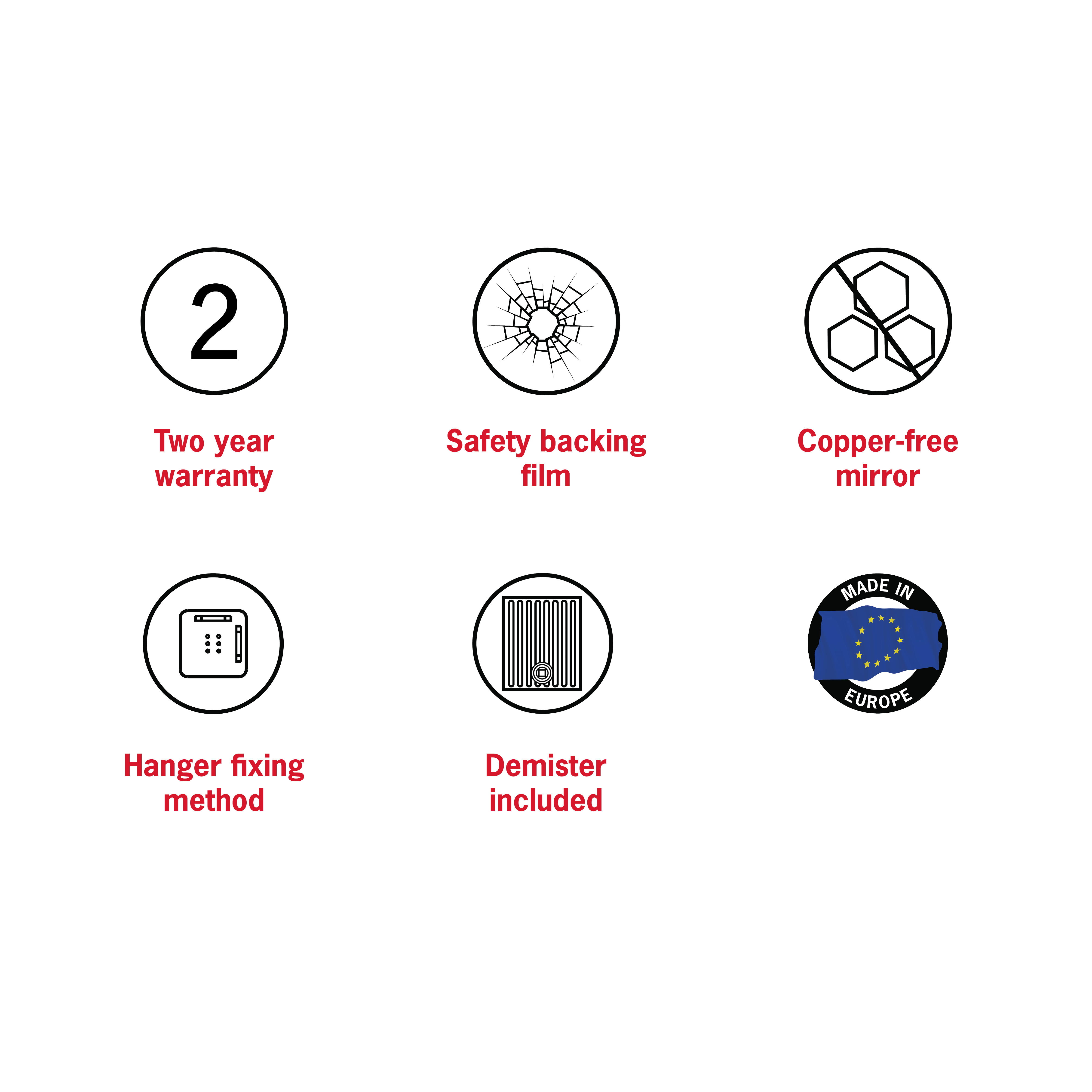 Georgia Round Black Framed Mirror - 600mmØ