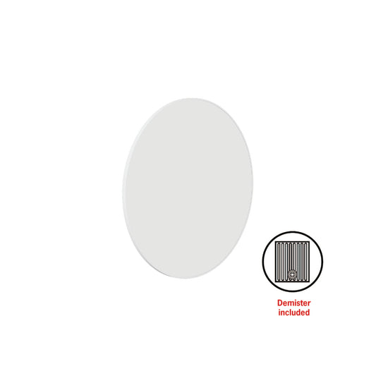 Georgia Round White Framed Mirror - 600Mmø - Includes Mirror Demister