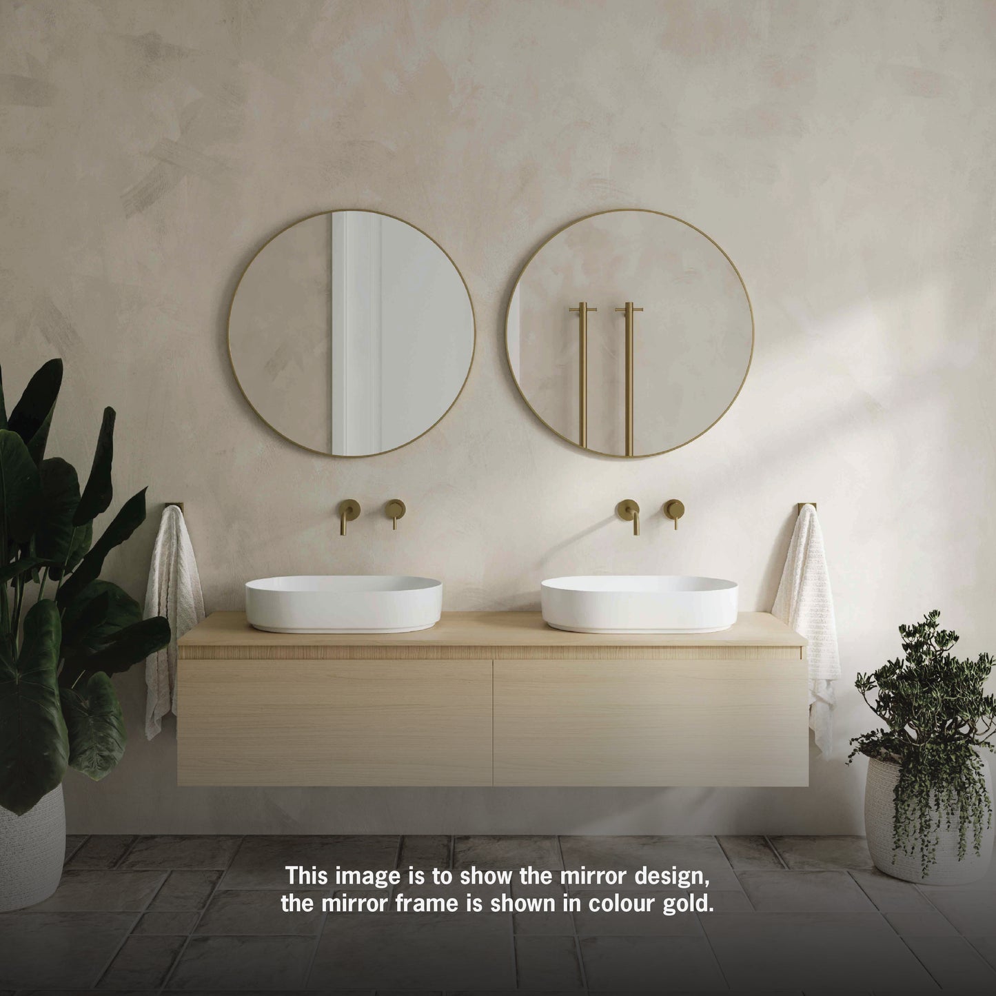 Georgia Round Gold Framed Mirror - 900mmØ