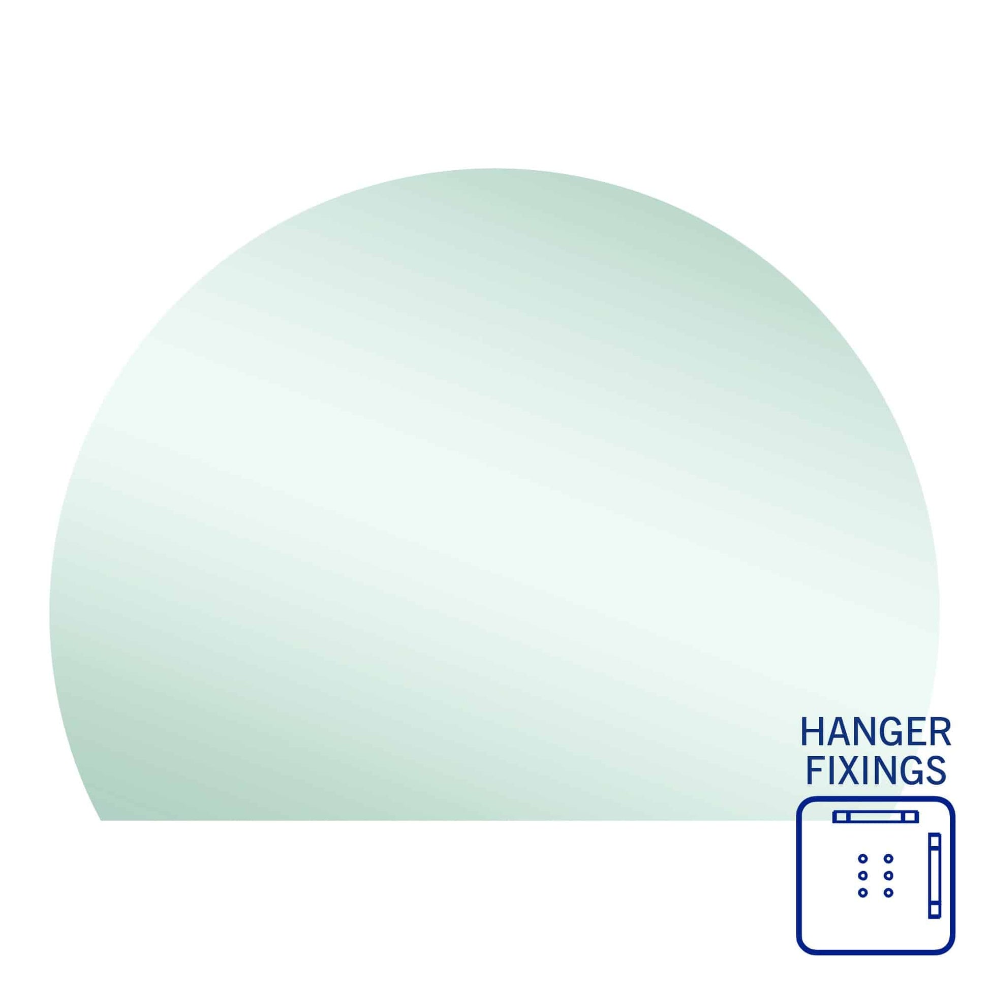 Hamilton D Shaped Polished Edge Mirror - 1500X1100Mm With Hangers