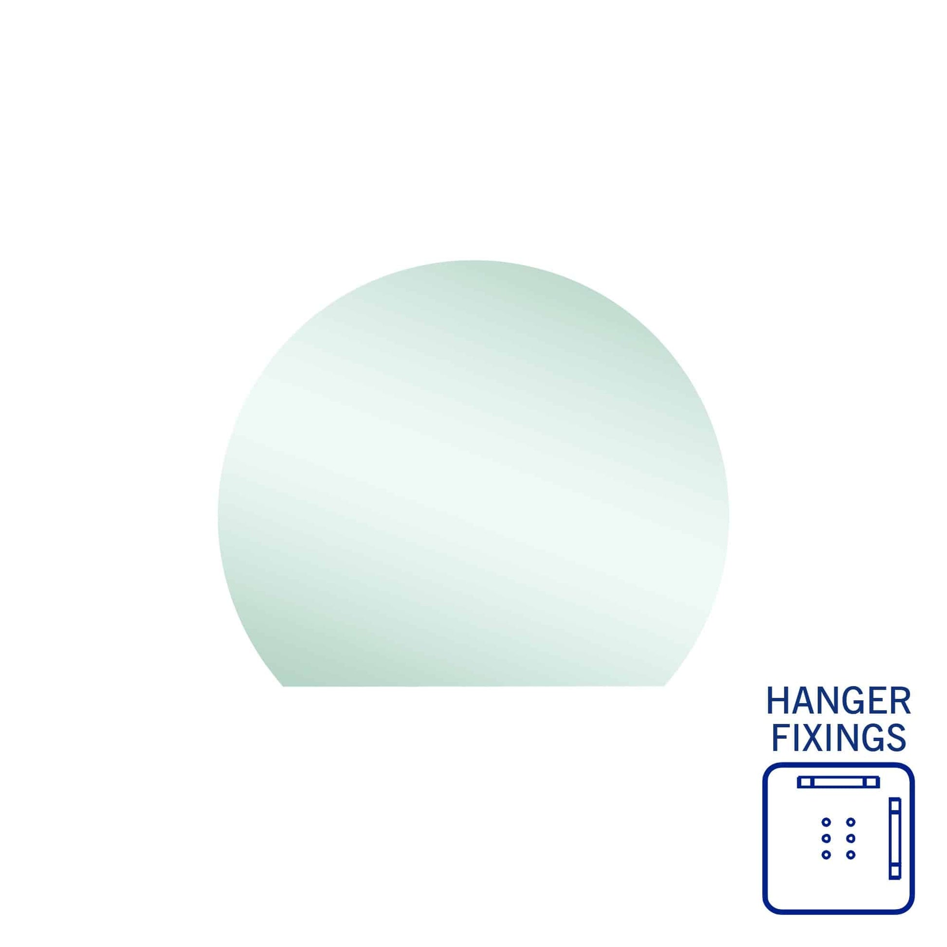 Hamilton D Shaped Polished Edge Mirror - 900X750Mm With Hangers