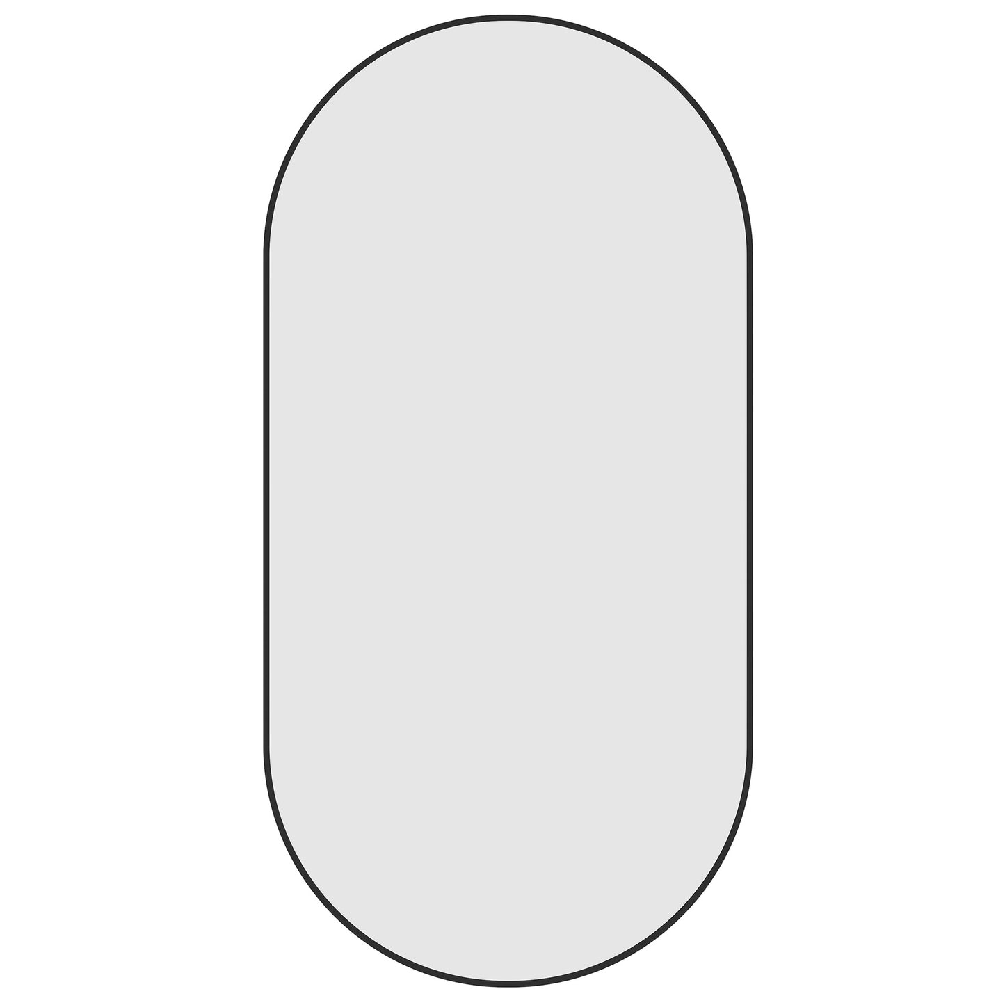 Havana Pill Black Framed Mirror - 500x1000mm - Includes Mirror Demister