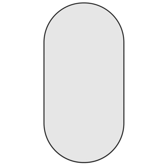 Havana Pill Black Framed Mirror - 500x1000mm - Includes Mirror Demister