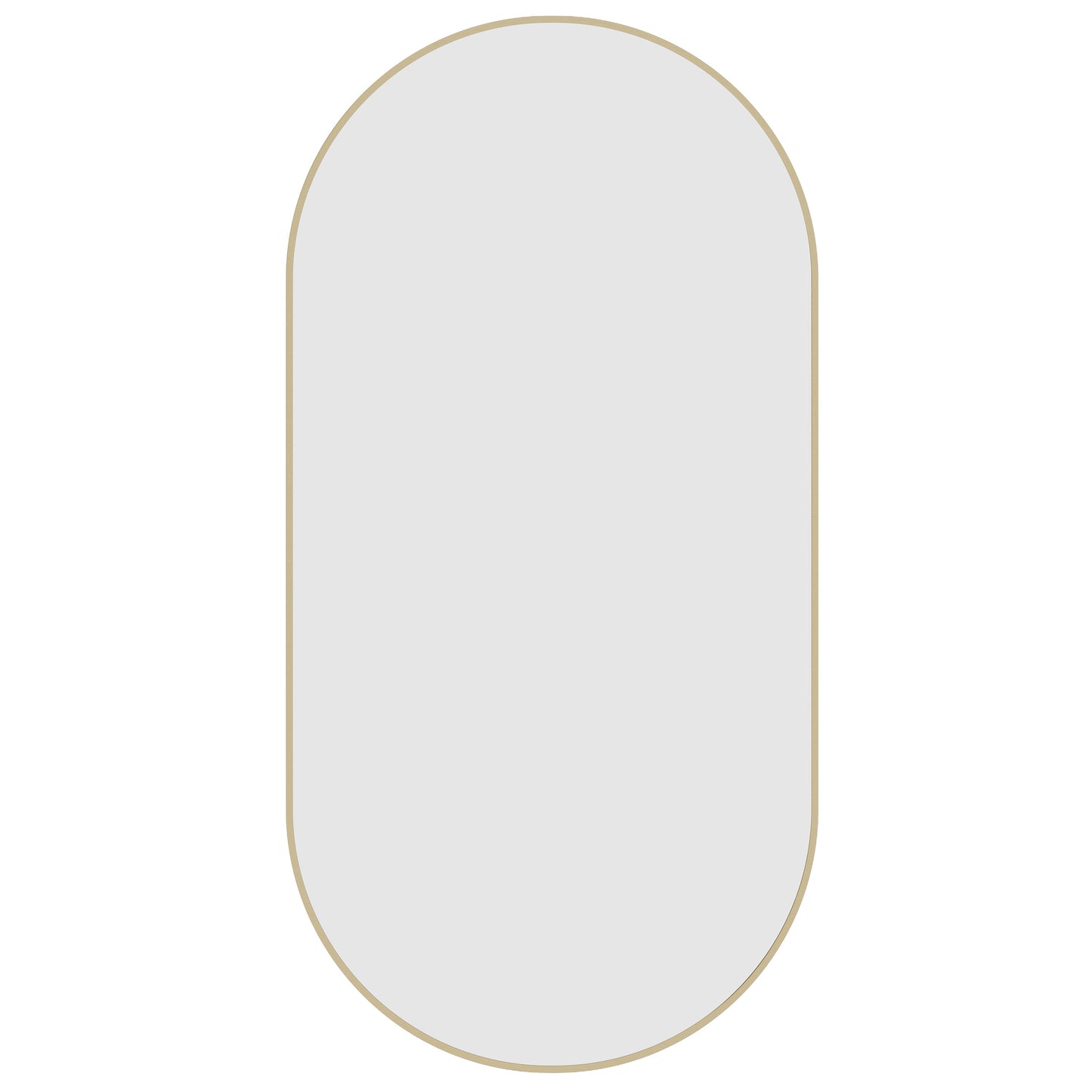 Havana Pill Gold Framed Mirror - 500x1000mm - Includes Mirror Demister