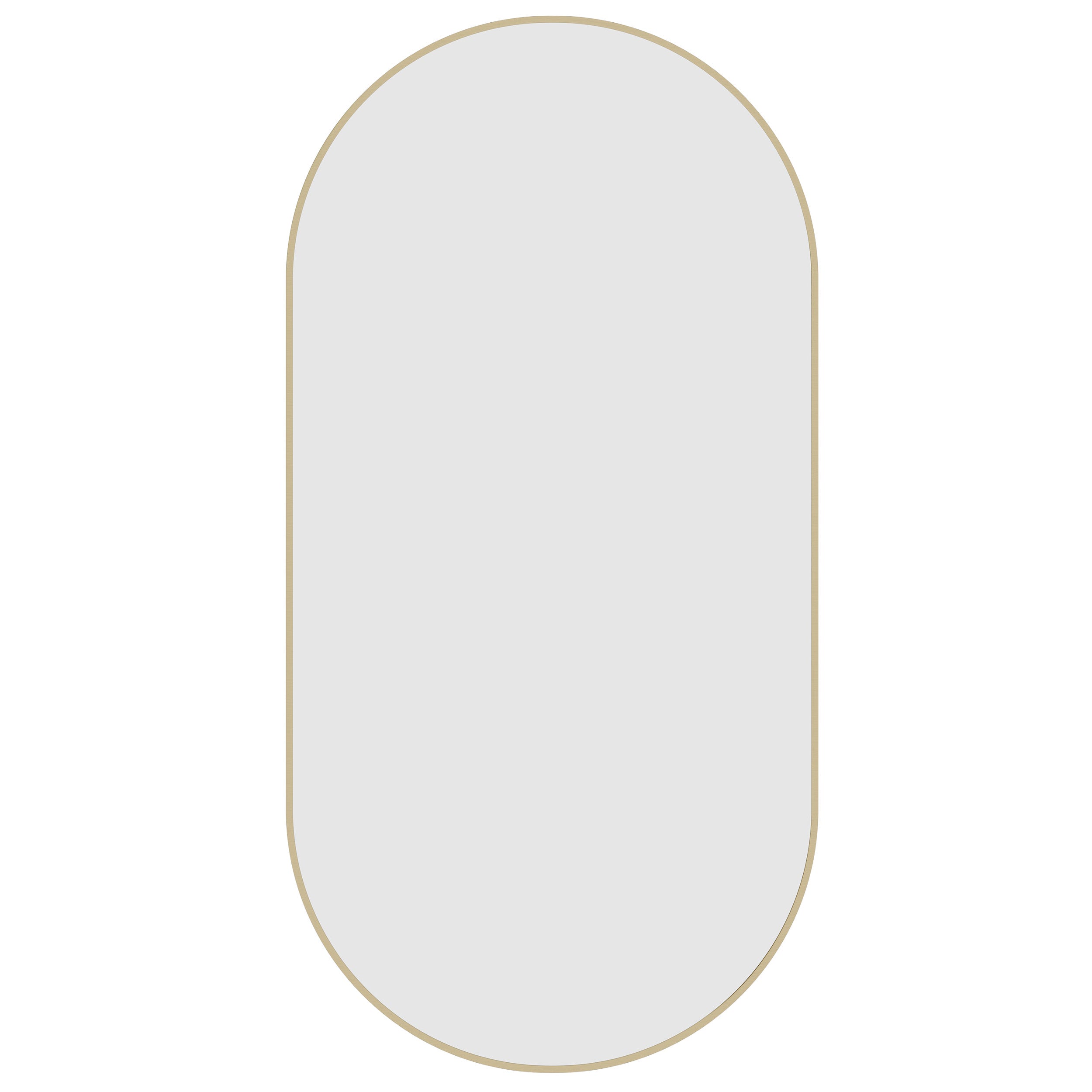 Havana Pill Gold Framed Mirror - 500x1000mm - Includes Mirror Demister