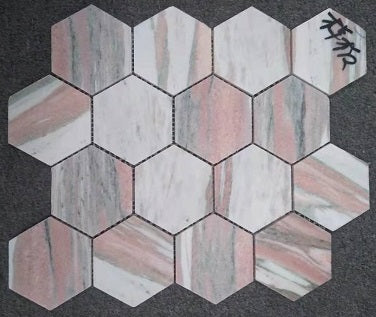 Marble Hexagon Mosaic Pink