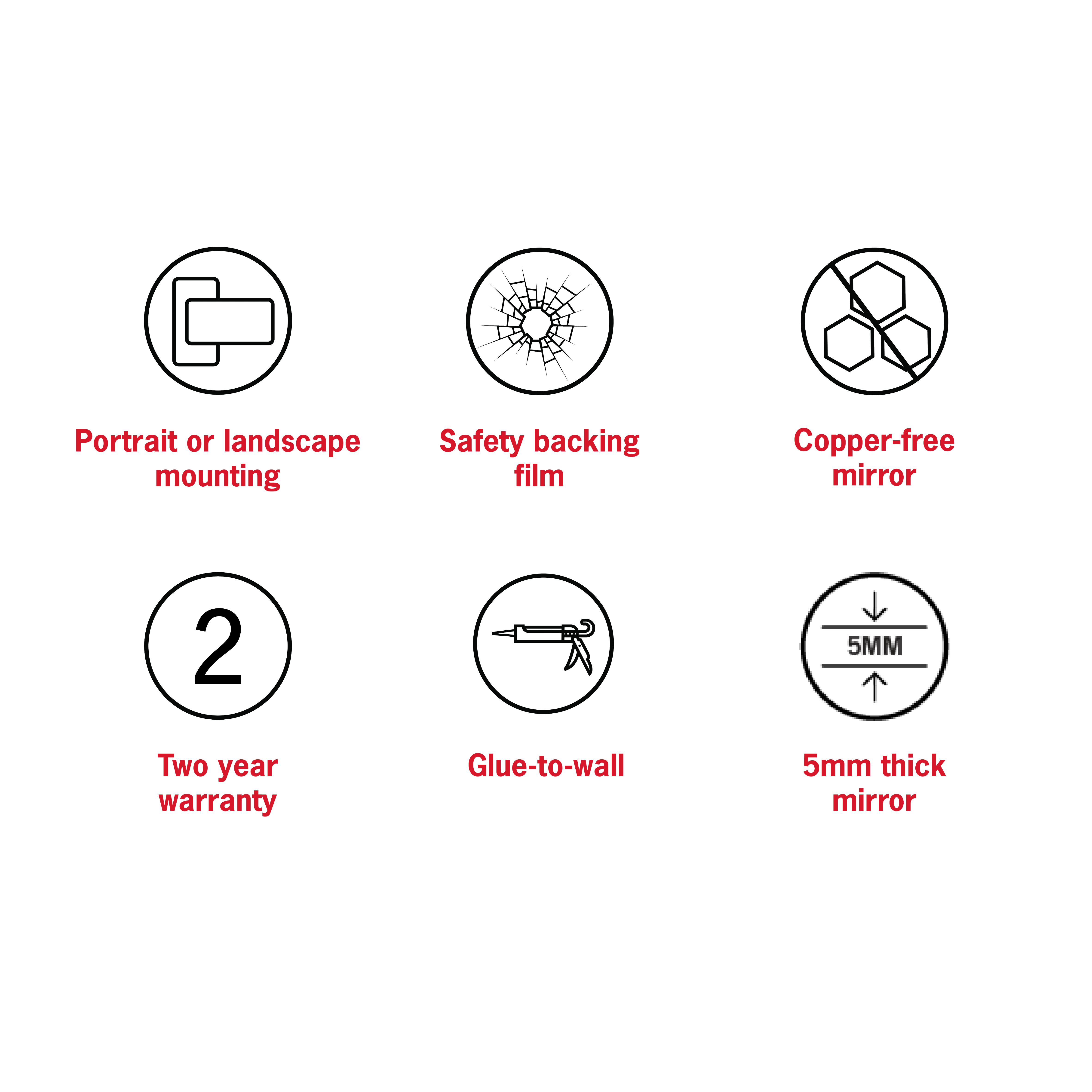 Jackson Rectangle Polished Edge Mirror - 1500x900mm Glue-to-Wall