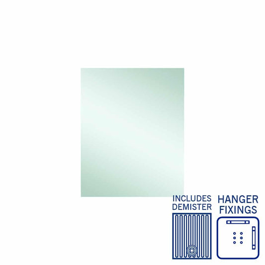 Jackson Rectangle Polished Edge Mirror - 600X750Mm With Hangers And Demister
