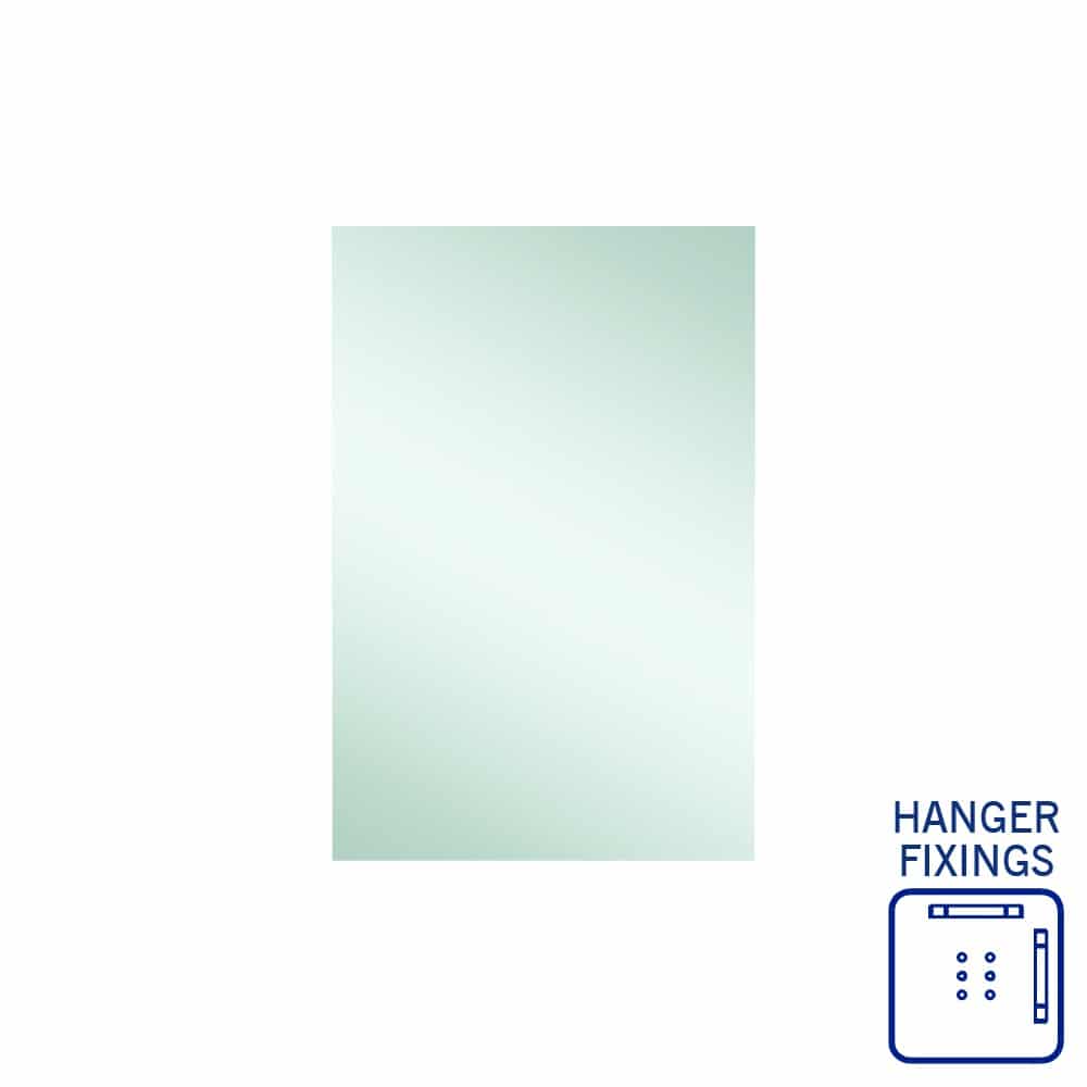Jackson Rectangle Polished Edge Mirror - 600X900Mm With Hangers